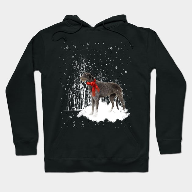 Scottish Deerhound Christmas Dog Happy Holidays Season Hoodie by BoongMie